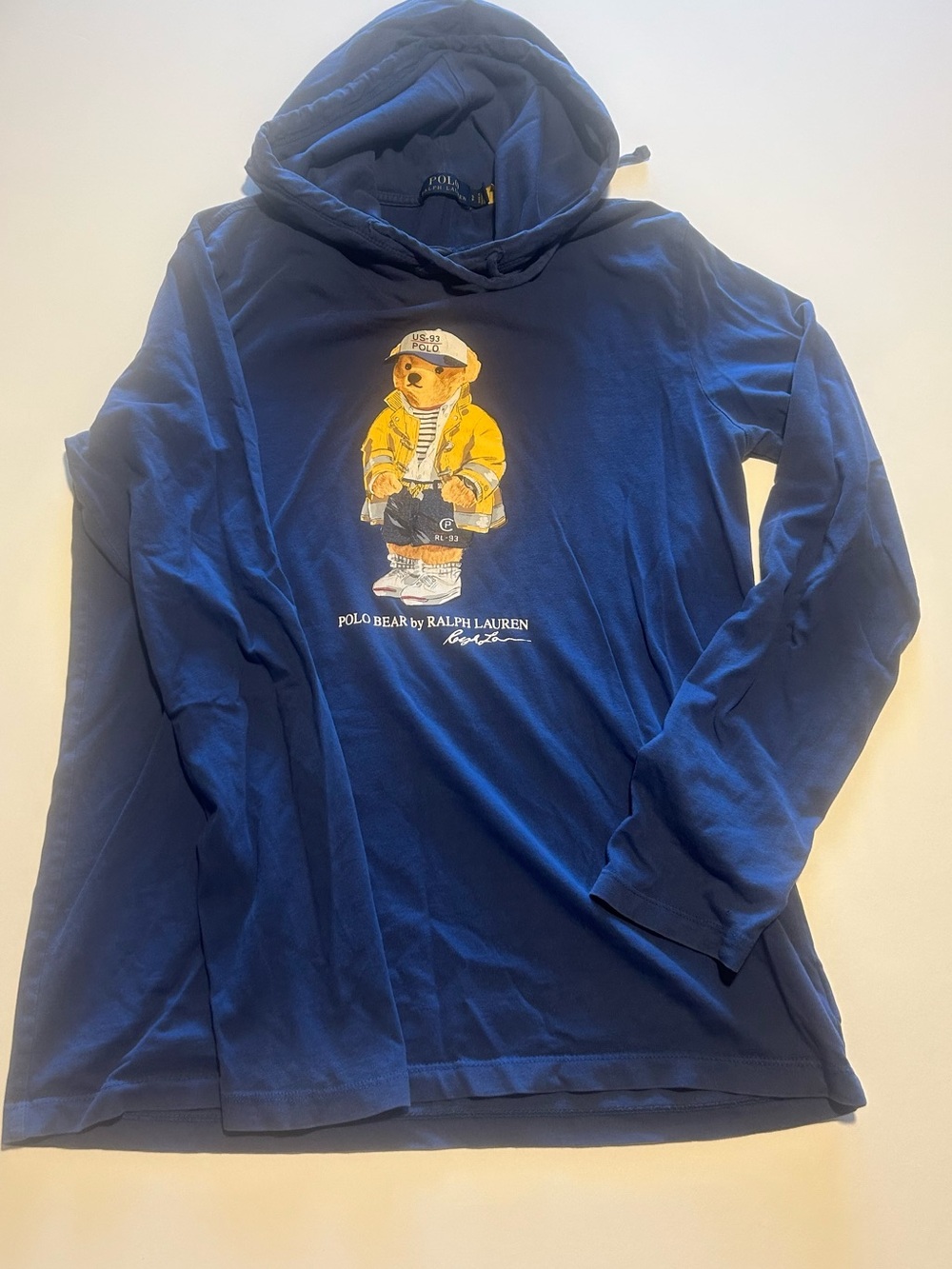 Polo Ralph Lauren Polo Bear Hooded Long Sleeve Tee Blue Size S